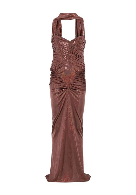 Abito da sera con scollo a cuore in marrone The new arrivals ilkyaz ozel - donna THE NEW ARRIVALS ILKYAZ OZEL | NA00303180693